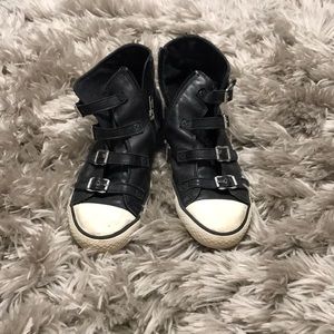 Black Ash Sneakers with Buckles